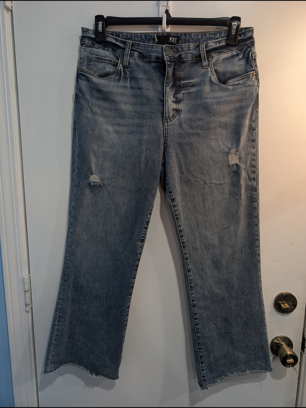 KUT from the Kloth Kelsy High Rise Ankle Flare Size 12 Raw Hem